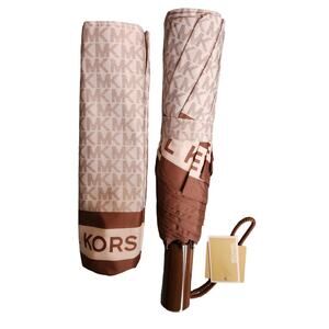 Michael Kors - Womens/Men Designer MK Signature Umbrella Rain/Sun Vanilla *NEW*